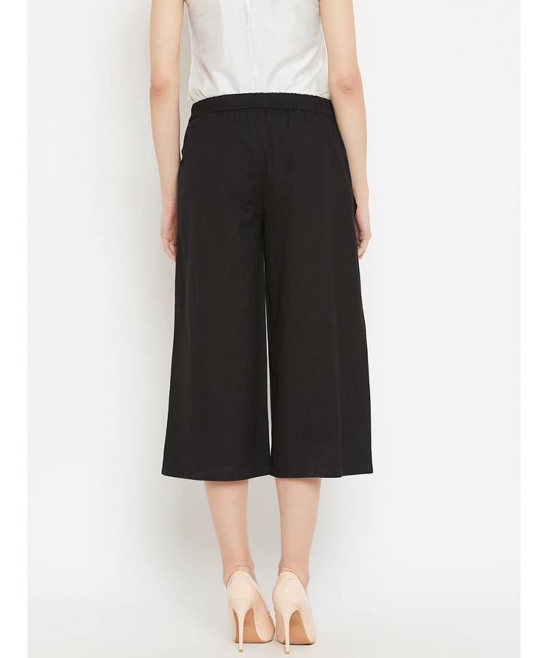 Black Solid Cullotes