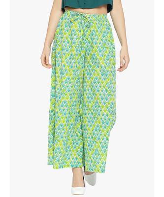 Green Printed Flared Palazzo 1