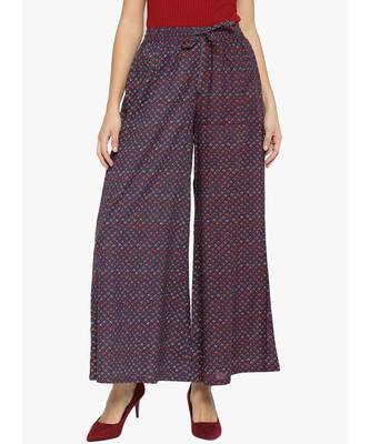 Blue Printed Flared Palazzo 1