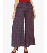 Blue Printed Flared Palazzo