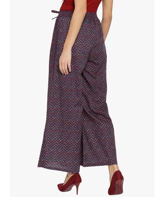 Blue Printed Flared Palazzo 3