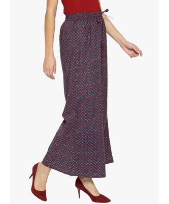 Blue Printed Flared Palazzo 5