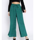 Green Printed Flared Palazzo