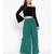 Green Printed Flared Palazzo
