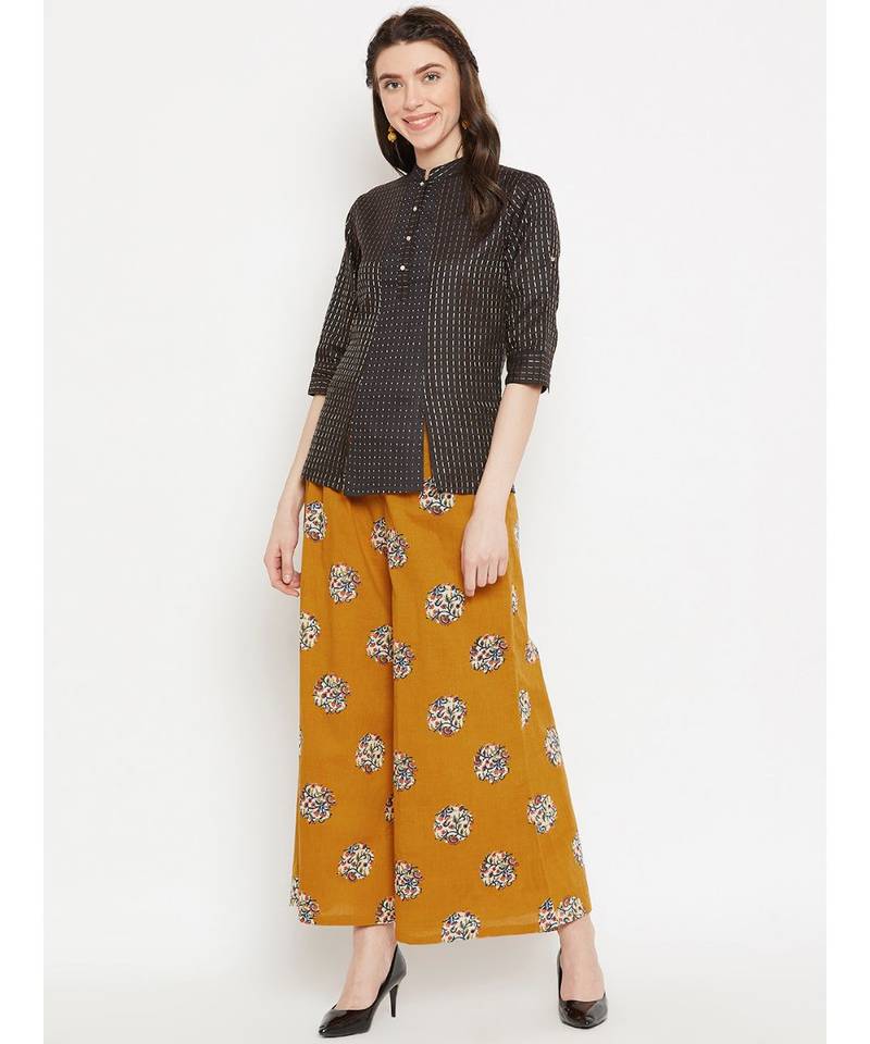 Mustard Printed Palazzo