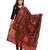 Women's Pure Cotton Aari Embroidery & Foil Mirrors Dupatta (Bharchak VIP) Red - VIP03