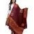 Women's Pure Cotton Real Mirrorwork & Hand Embroidery Dupatta (Kuchi Lehriya) Maroon - KCH04