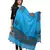 Women's Pure Cotton Real Mirrorwork & Hand Embroidery Dupatta (Kuchi Lehriya) Turquoise - KCH13