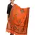 Women's Pure Cotton Real Mirrorwork & Hand Embroidery Dupatta (Kutchi Trikon) Tangy Orange - TKN11
