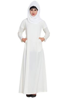 White Plain kashibo Abaya 2