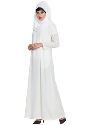White Plain kashibo Abaya 3