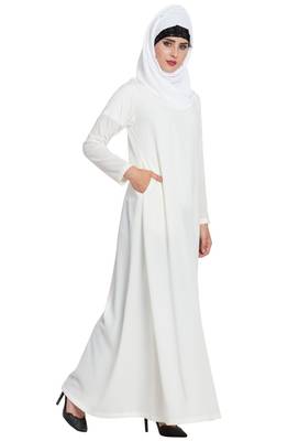 White Plain kashibo Abaya 4