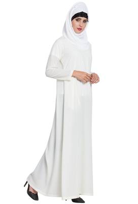 White Plain kashibo Abaya 5