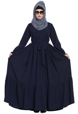 Navy Blue Plain kashibo Abaya 3