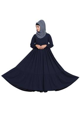 Navy Blue Plain kashibo Abaya 5