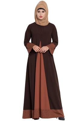 Brown Plain Nida Abaya 1