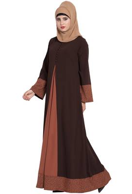 Brown Plain Nida Abaya 2
