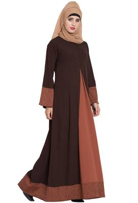 Brown Plain Nida Abaya 3