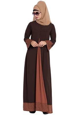 Brown Plain Nida Abaya 4