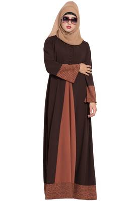 Brown Plain Nida Abaya 5
