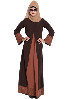 Brown Plain Nida Abaya 6