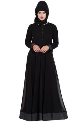 Black Plain kashibo Abaya 1