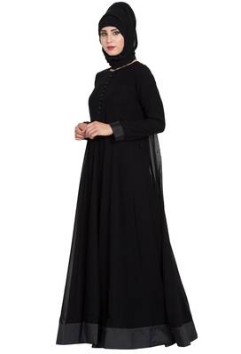 Black Plain kashibo Abaya 2