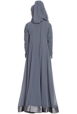 Grey Plain kashibo Abaya 5