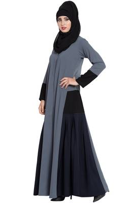 Grey Plain kashibo Abaya 5