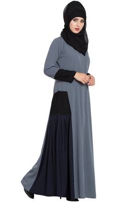 Grey Plain kashibo Abaya 6