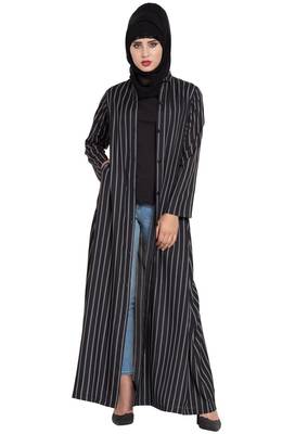Black Plain Crepe Abaya 1