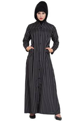 Black Plain Crepe Abaya 2