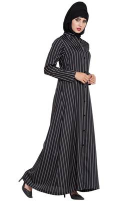 Black Plain Crepe Abaya 4