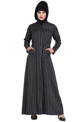 Black Plain Crepe Abaya 5