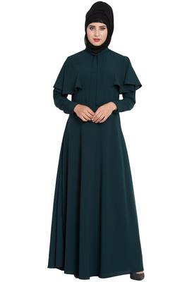 Teal Plain kashibo Abaya 1