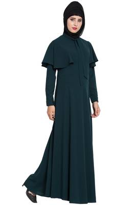 Teal Plain kashibo Abaya 3