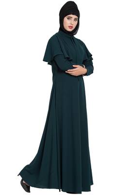 Teal Plain kashibo Abaya 4