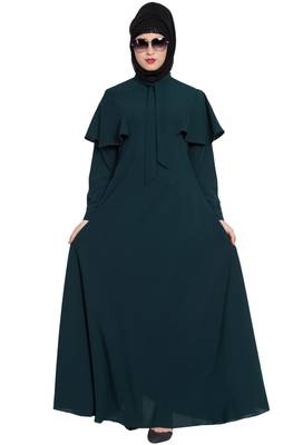 Teal Plain kashibo Abaya 5