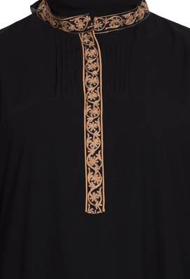 Black Embroidered Nida Abaya 5