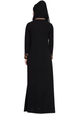 Black Embroidered Nida Abaya 6