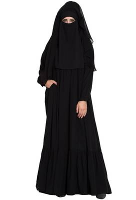 Black Plain kashibo Abaya 2