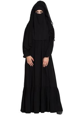 Black Plain kashibo Abaya 3