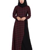 Maroon Plain kashibo Abaya