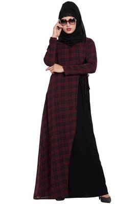 Maroon Plain kashibo Abaya 5