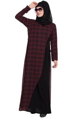 Maroon Plain kashibo Abaya 6