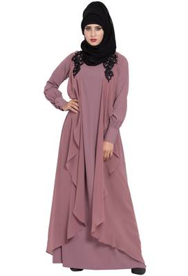 Pink Plain Nida Abaya 1