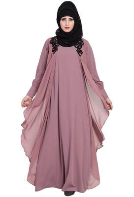 Pink Plain Nida Abaya 3