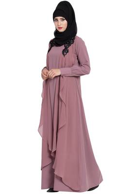 Pink Plain Nida Abaya 4