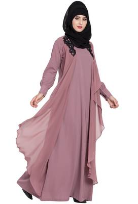 Pink Plain Nida Abaya 5