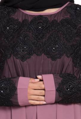 Pink Plain kashibo Abaya 5